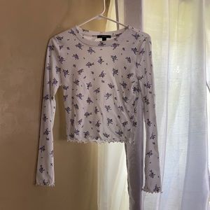 White frilled long sleeve